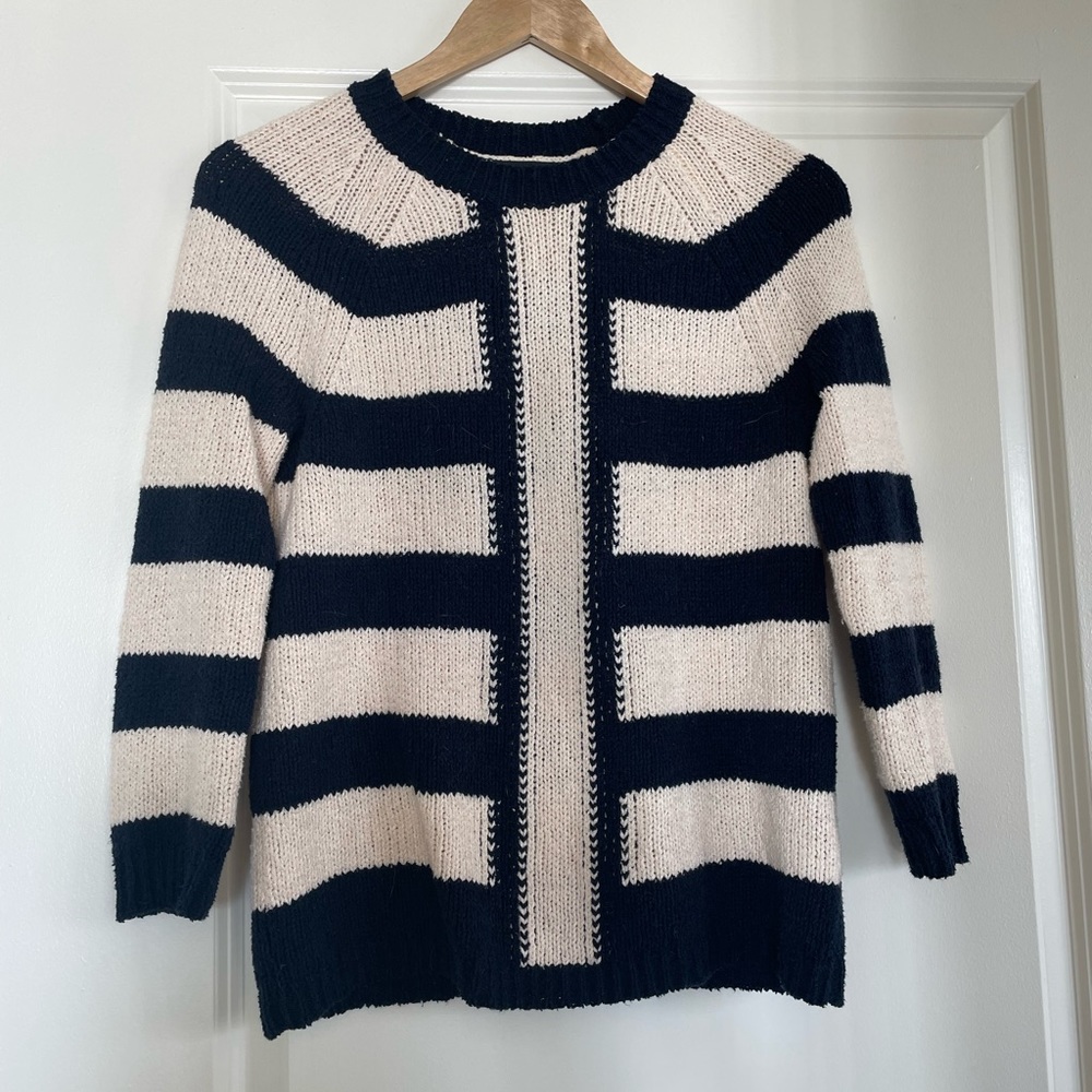 J.Crew Small Navy and Cream Striped Sweater